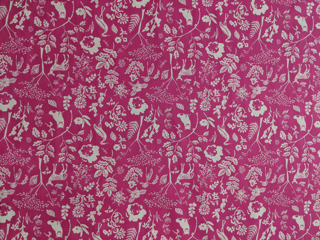 Flora and Fauna Milieu Pink Woodland - Art Gallery Fabrics -Premium Cotton