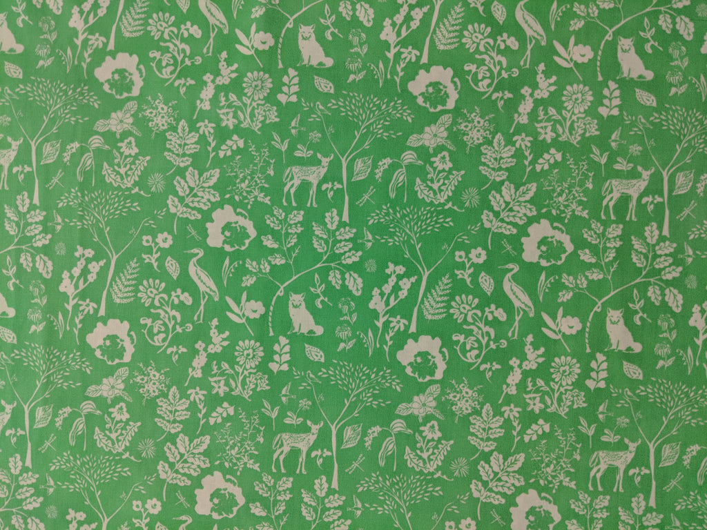 Flora and Fauna Hidden Green Woodland - Art Gallery Fabrics -Premium Cotton