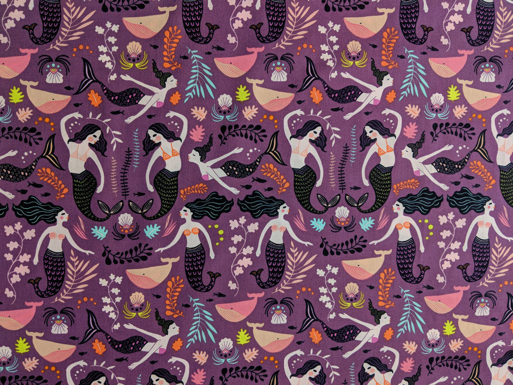 Mermaids Siren Song Orchid - Sirena - Art Gallery Fabrics -Premium Cotton