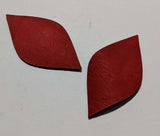 Leaf - Laser Cut Shapes 2 Pc - Red Lambskin Leather