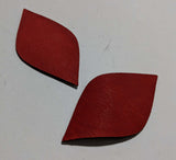 Leaf - Laser Cut Shapes 2 Pc - Red Lambskin Leather