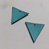 Triangle - Laser Cut Shapes 2 Pc - Aqua Lambskin Leather