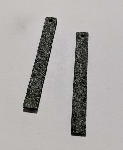 Rectangle - Laser Cut Shapes 2 Pc - Black Lambskin Leather