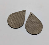 Teardrop - Laser Cut Shapes 2 Pc - Taupe Diamonds Lambskin Leather