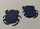 Scarab - Laser Cut Shapes 2 Pc - Blue Lambskin Leather