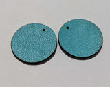Circle - Laser Cut Shapes 2 Pc - Aqua Lambskin Leather