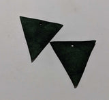Triangle - Laser Cut Shapes 2 Pc - Hunter Green Suede Lambskin Leather