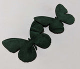 Butterfly - Laser Cut Shapes 2 Pc - Hunter Green Suede Lambskin Leather