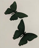 Butterfly - Laser Cut Shapes 2 Pcs - Hunter Green Suede Lambskin Leather