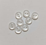 Tiny Baby or Doll 2 Hole Plastic Button -8mm / 5/16 inch Dill Buttons