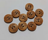 Kitten Cat on Wood Button - 15mm / 5/8" - Dill Buttons