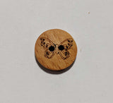 Butterfly on Wood Button - 15mm / 5/8" - Dill Buttons