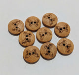 Butterfly on Wood Button - 15mm / 5/8" - Dill Buttons
