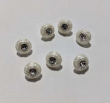 White Pearl Rhinestone Plastic Button - 9mm / 3/8" - Dill Buttons