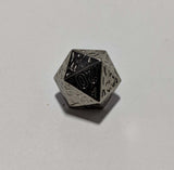 DND 20 Sided Die Dice Silver Metal Button - Dill Buttons
