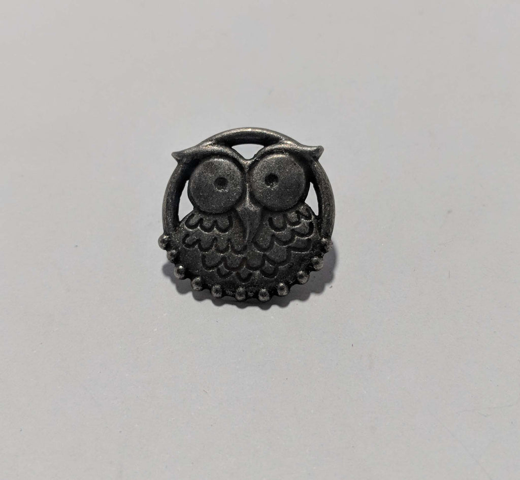 Owl Metal Button - 25mm / 1" - Dill Buttons