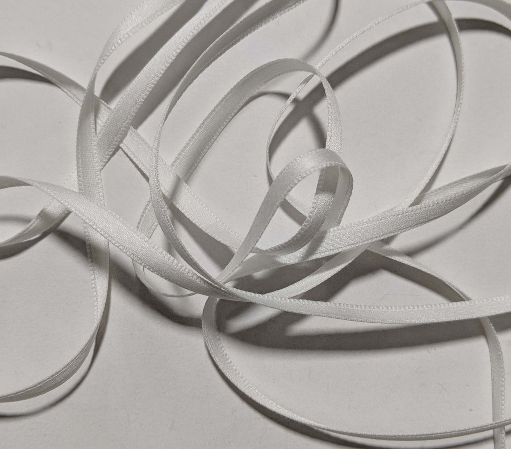 White Satin 100% COTTON Ribbon ( 4 Widths to choose from)