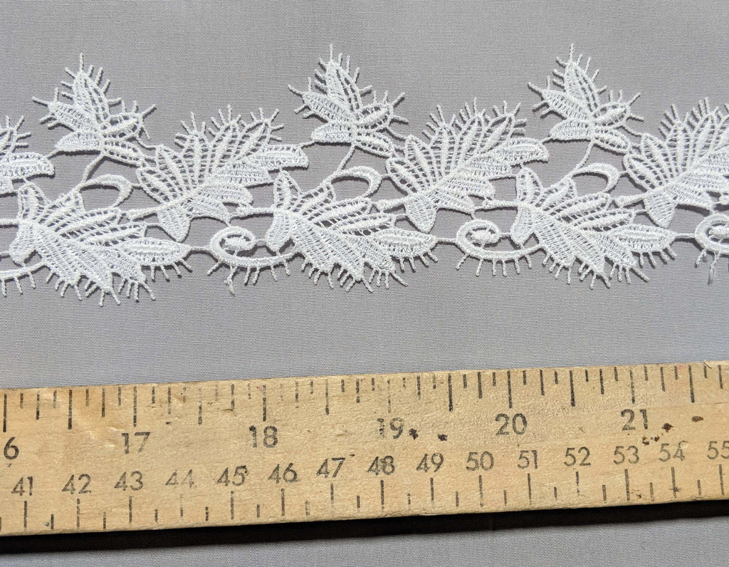 Leaves White - Guipure Bridal Lace (2-1/4" wide)