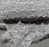 Flowers & Leaves White - Guipure Bridal Lace (2-1/2" wide)