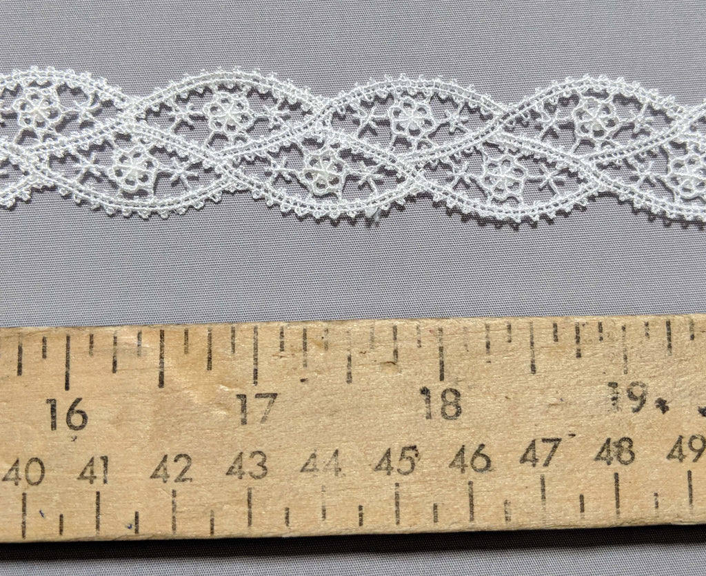 Wavy Floral White - Guipure Bridal Lace (3/4" wide)