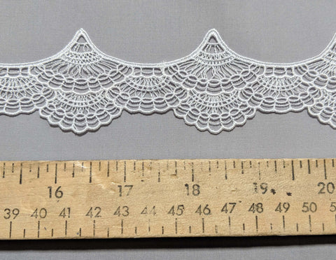 Fans White - Guipure Bridal Lace (1-7/8" wide)