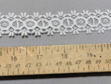Floral Fagoting Beading White - Guipure Bridal Lace (1-1/8" wide)