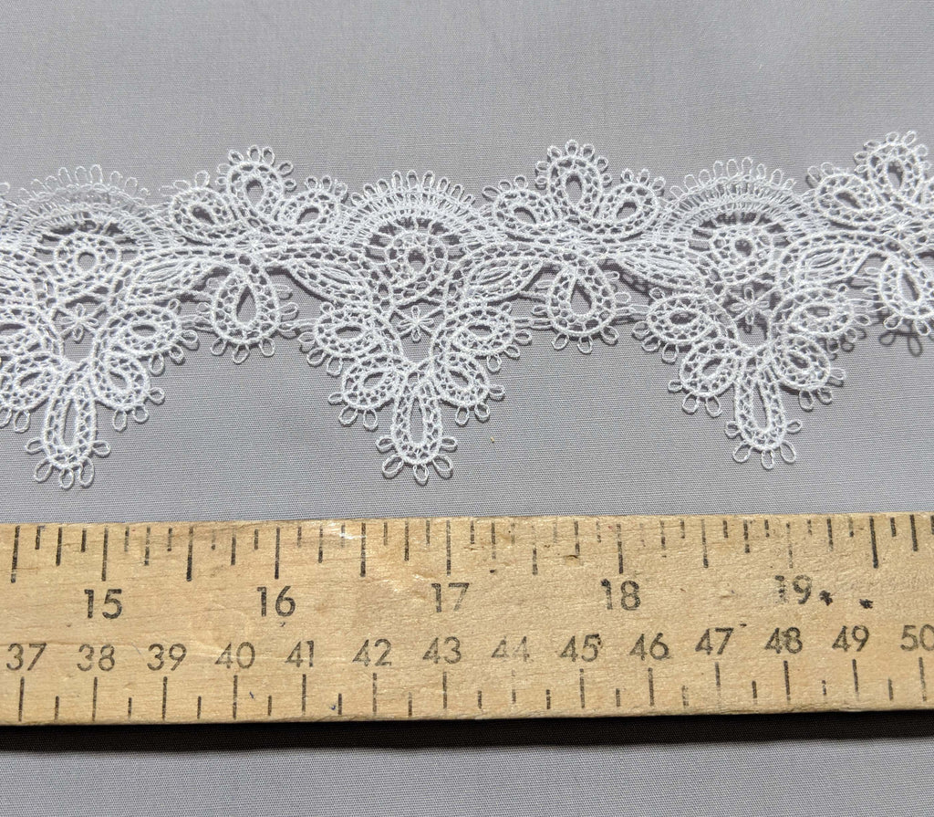 Loopy Border White - Guipure Bridal Lace (2-1/4" wide)