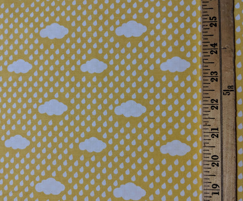 Yellow Bloom Rain Clouds - Riley Blake Cotton Fabric