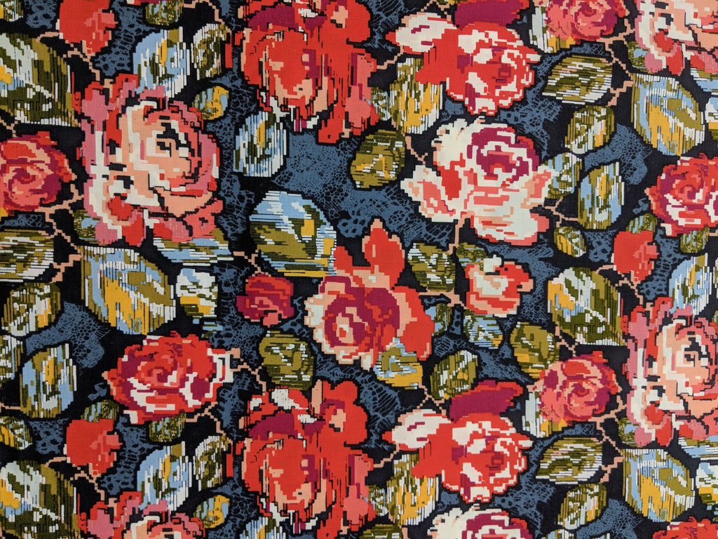 Flowered Engrams from Fusion Trinkets Art Gallery Fabrics -Premium Cotton Fabric