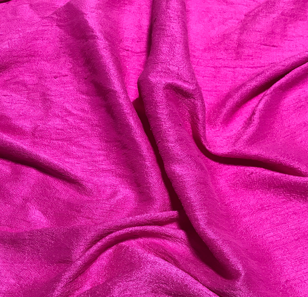 Magenta Pink - Hand Dyed Silk Dupioni