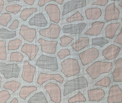 Pink & Gray Giraffe Spots - Shannon Embrace - Cotton Double Gauze Fabric