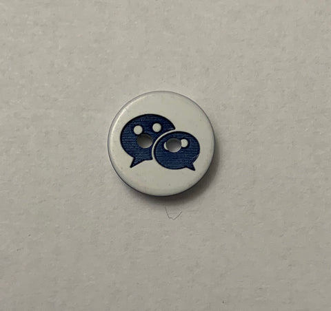 Chat Bubbles Plastic Button - 13mm / 1/2" - Made in France