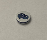 Chat Bubbles Plastic Button - 13mm / 1/2" - Made in France