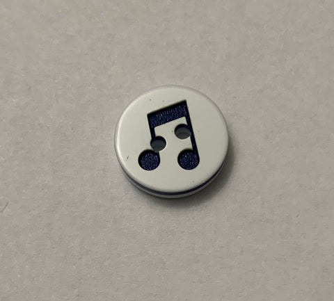 Music Note Plastic Button - 13mm / 1/2" - Made in France