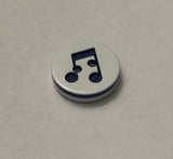 Music Note Plastic Button - 13mm / 1/2" - Made in France