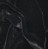 Hand Painted Silk Velvet Fabric - Silver Dust on Black 1/4 Yard x 45"