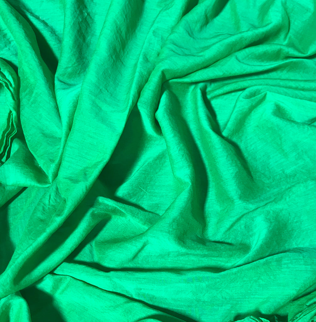 Bright Kelly Green - Hand Dyed Silk/Cotton Voile