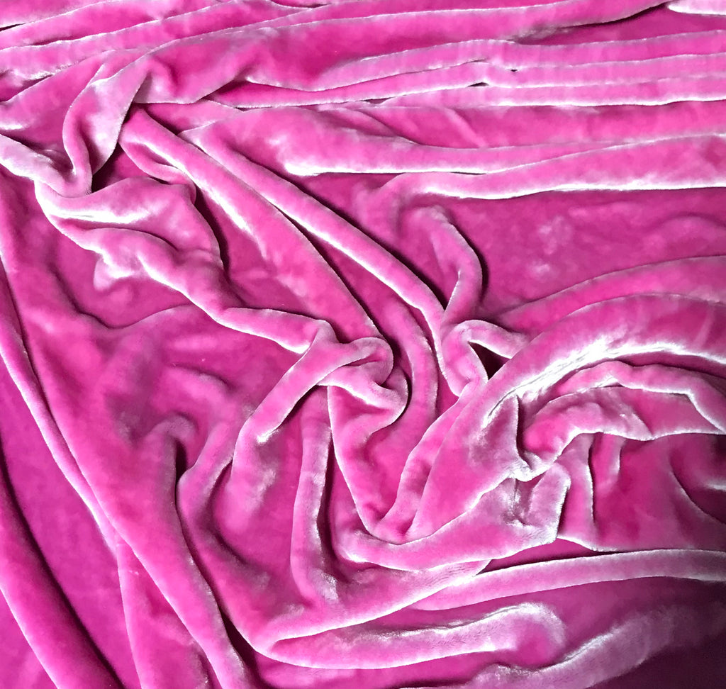 Pink Orchid - Hand Dyed Very Plush Silk Velvet