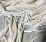 Ivory - Hand Dyed Very Plush Silk Velvet