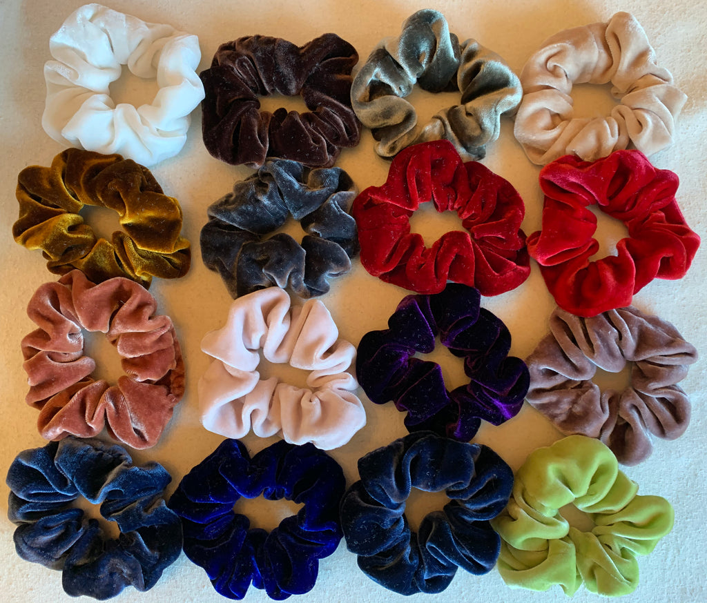SILK VELVET Hair Scrunchie - Handmade - Choose Your Color
