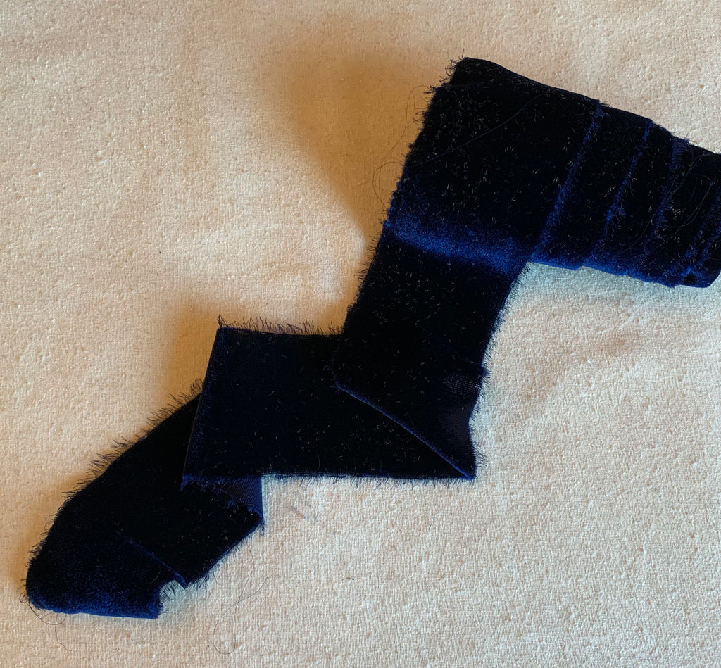 Navy Blue Silk Velvet Ribbon ( 4 Widths to choose from)