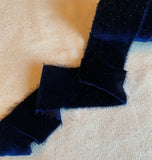 Navy Blue Silk Velvet Ribbon ( 4 Widths to choose from)
