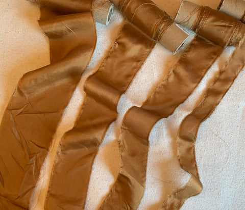 Toffee Brown 100% Silk Habotai Ribbon ( 4 Widths to choose from)