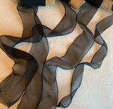 Black 100% Silk Sheer Crinkle Chiffon Ribbon ( 4 Widths to choose from)