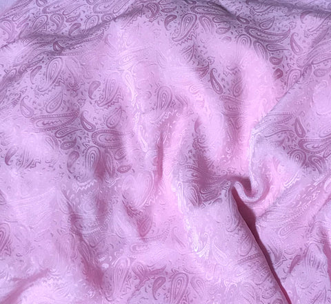 Ballerina Pink Paisley - Hand Dyed Silk Jacquard
