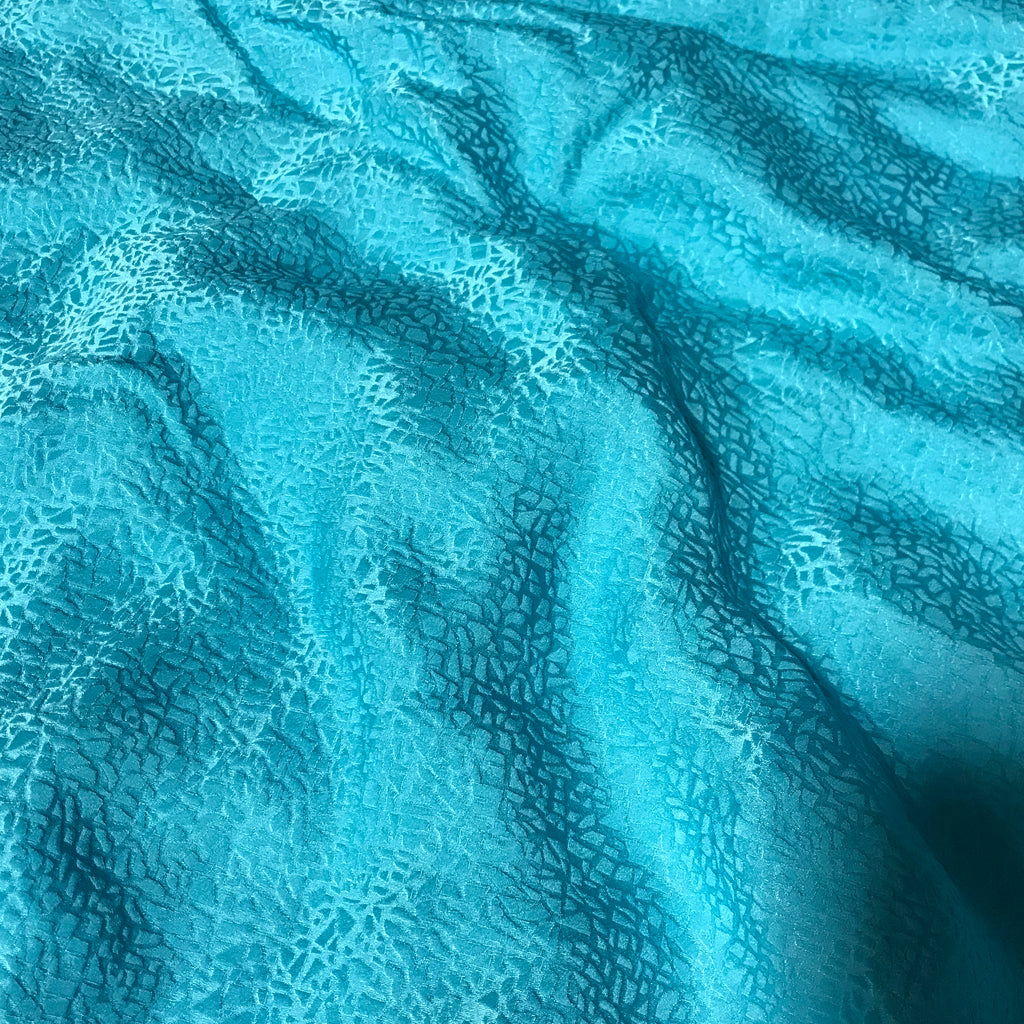 Turquoise Pebbles - Hand Dyed Silk Jacquard