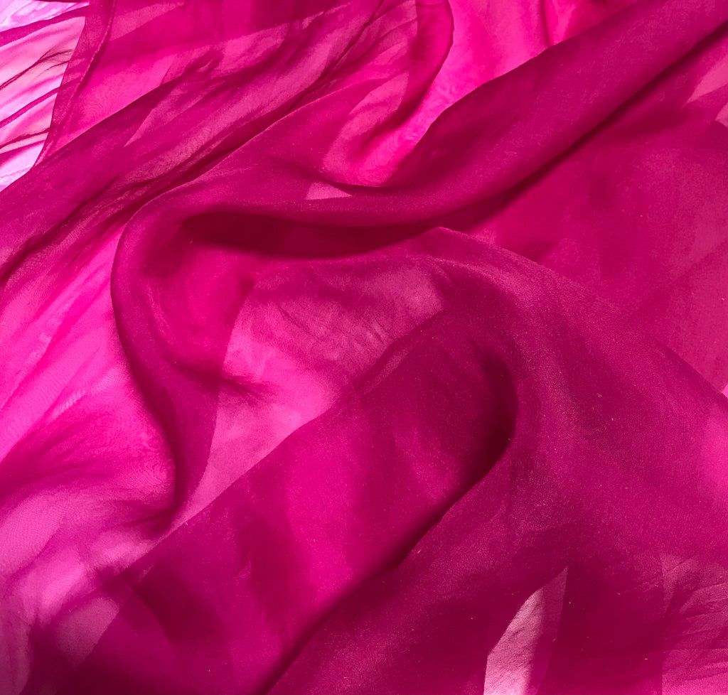 Orchid Pink - Hand Dyed Silk Organza
