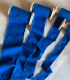 Royal Blue 100% Silk Noil Ribbon ( 4 Widths to choose from)