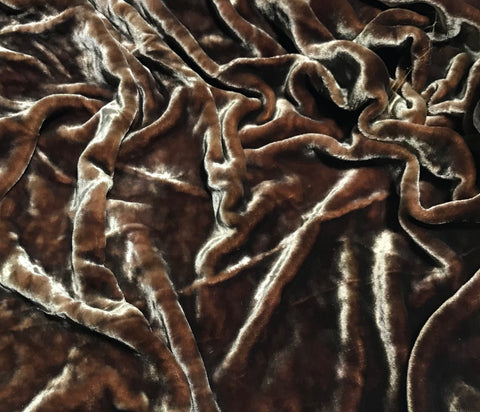 Camel Brown - Hand Dyed Very Plush Silk Velvet