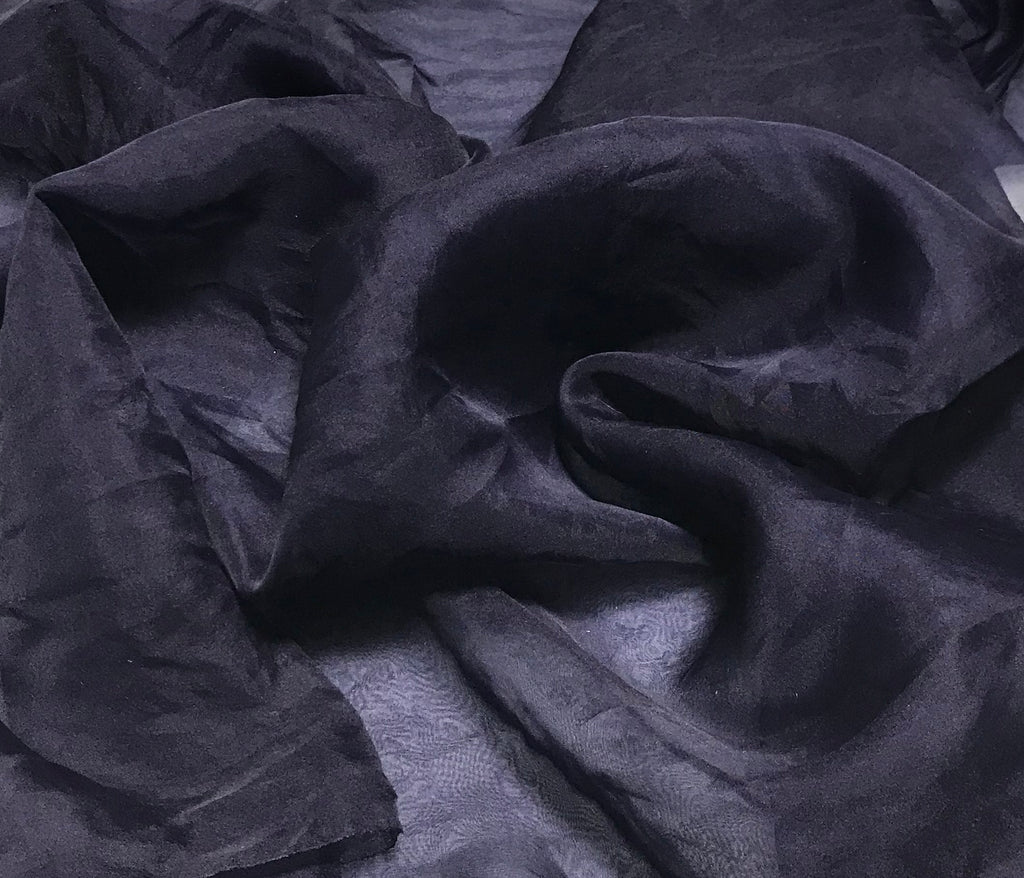 Navy Blue - Hand Dyed Silk Organza